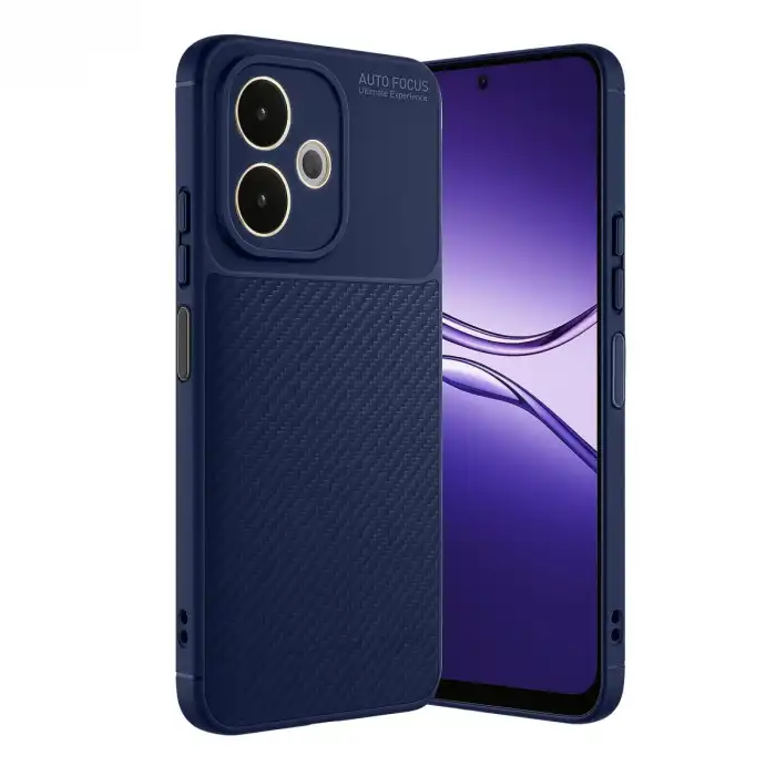 Oppo A5 Pro 4g Kılıf Auto Focus Karbon Kapak - Lacivert