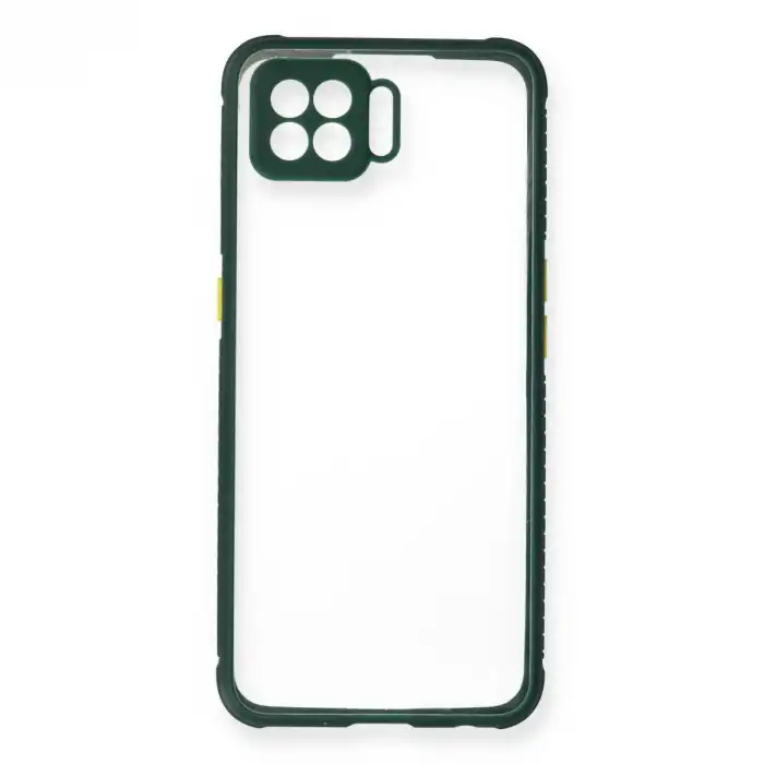 Oppo A73 Kılıf Miami Şeffaf Silikon - Koyu Yeşil