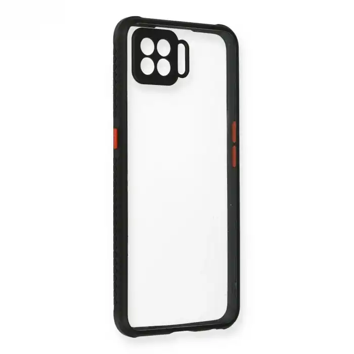 Oppo A73 Kılıf Miami Şeffaf Silikon - Siyah
