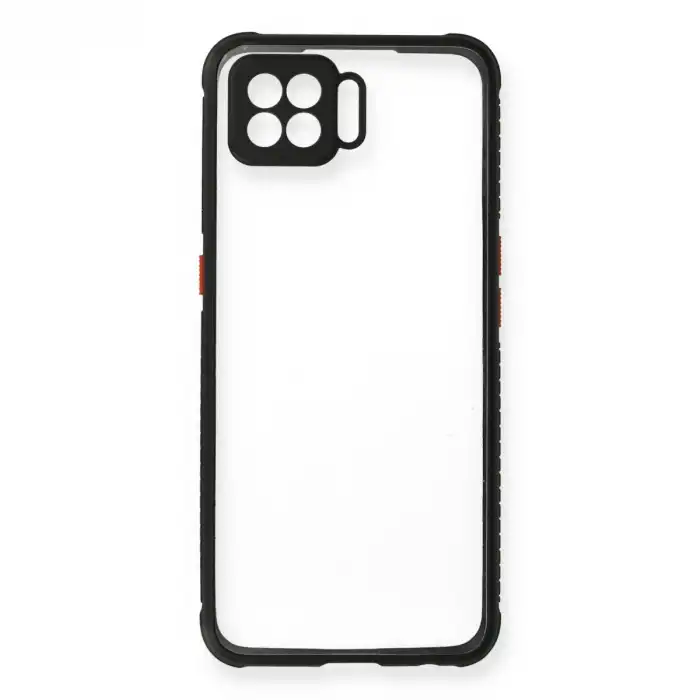 Oppo A73 Kılıf Miami Şeffaf Silikon - Siyah