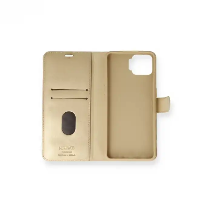 Oppo A73 Kılıf Trend S Plus Kapaklı Kılıf - Gold