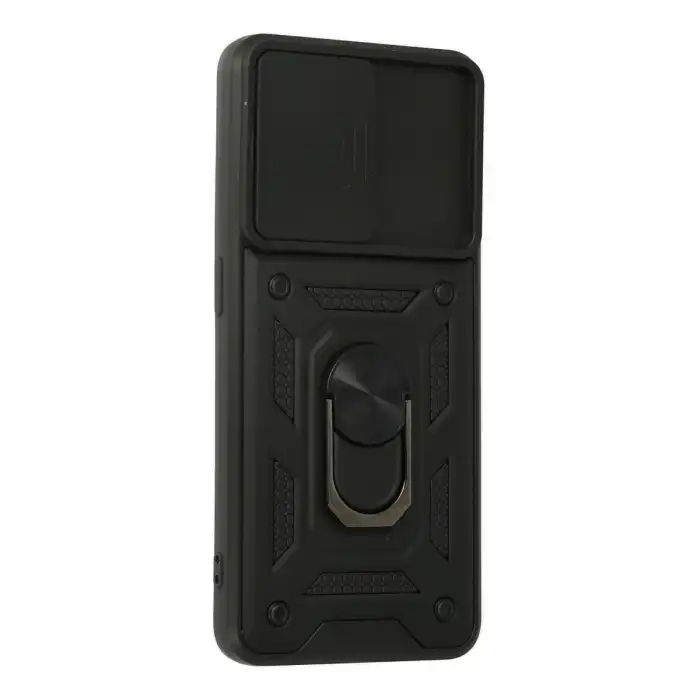 Oppo A74 4g Kılıf Pars Lens Yüzüklü Silikon - Siyah