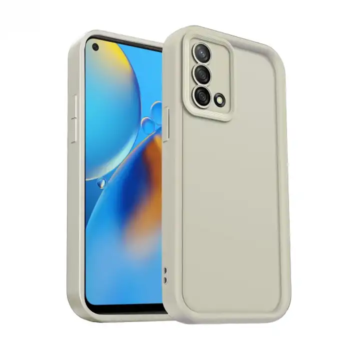 Oppo A74 4g Kılıf Viera Silikon - Krem