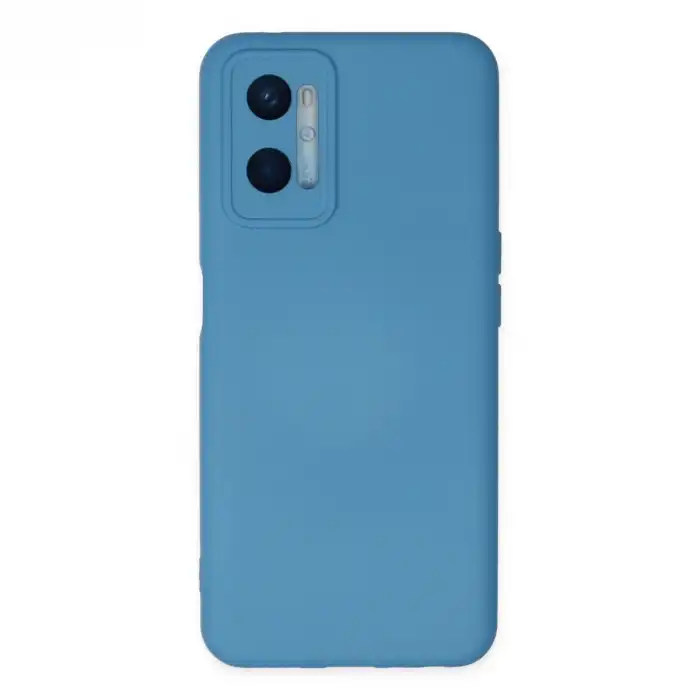 Oppo A96 Kılıf Nano İçi Kadife Silikon - Mavi