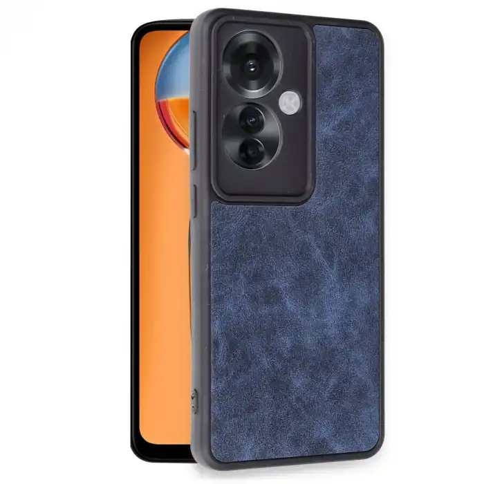 Oppo Reno 11f Kılıf Aras Deri Kapak - Lacivert