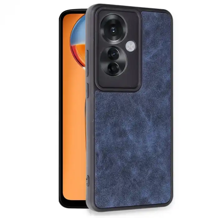 Oppo Reno 11f Kılıf Aras Deri Kapak - Lacivert