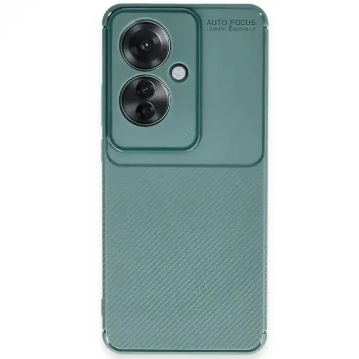 Oppo Reno 11f Kılıf Auto Focus Karbon Kapak - Koyu Yeşil