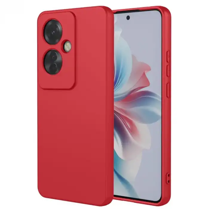Oppo Reno 11f Kılıf First Silikon - Kırmızı