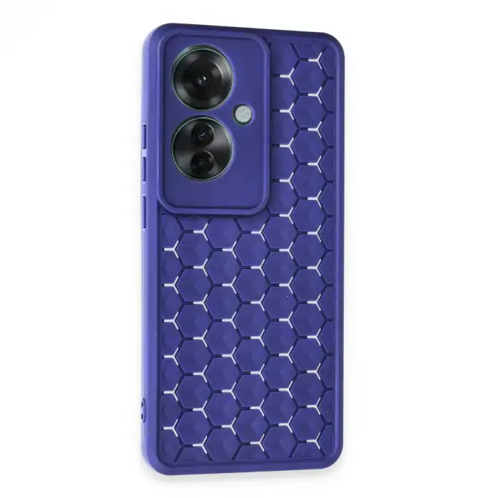 Oppo Reno 11f Kılıf Petek Silikon Kapak - Lacivert