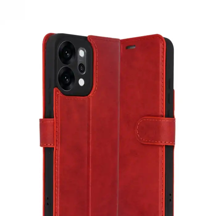 Oppo Reno 14 Trend S Plus Kapaklı Kılıf - Kırmızı