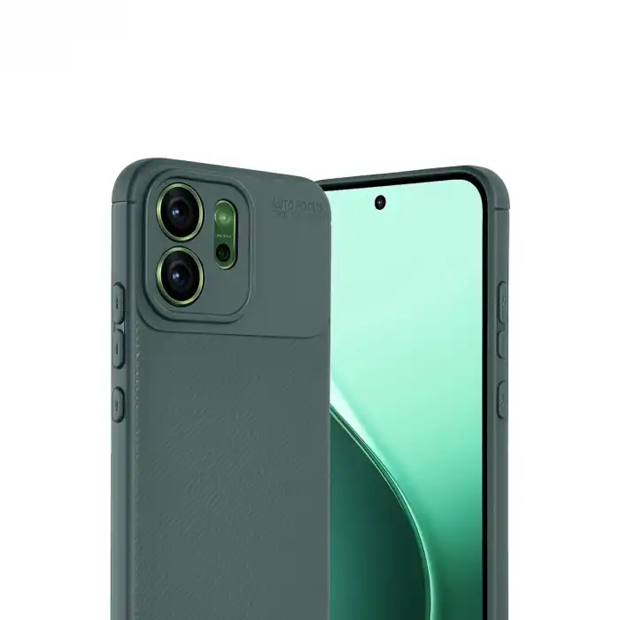 Oppo Reno 14f Auto Focus Karbon Kapak - Koyu Yeşil