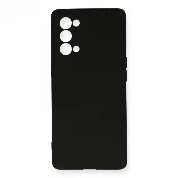 Oppo Reno 5 Kılıf Nano İçi Kadife Silikon - Siyah