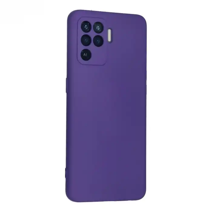 Oppo Reno 5 Lite Kılıf Nano İçi Kadife Silikon - Mor