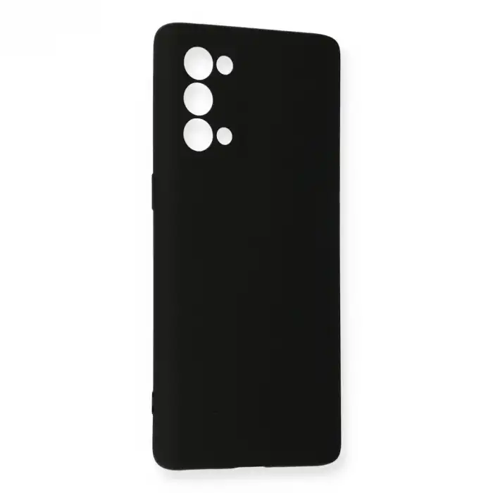 Oppo Reno 5 Pro Kılıf Nano İçi Kadife Silikon - Siyah