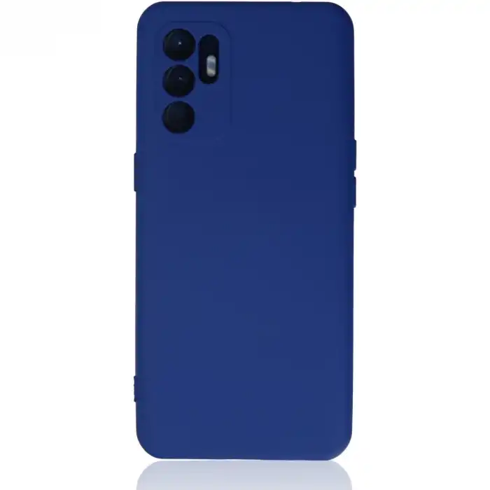 Oppo Reno 6 Kılıf Nano İçi Kadife Silikon - Mavi