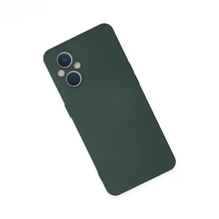 Oppo Reno 7 Lite Kılıf Nano İçi Kadife Silikon - Koyu Yeşil