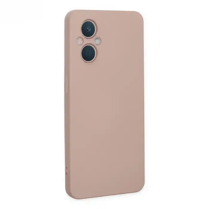 Oppo Reno 7 Lite Kılıf Nano İçi Kadife Silikon - Pudra