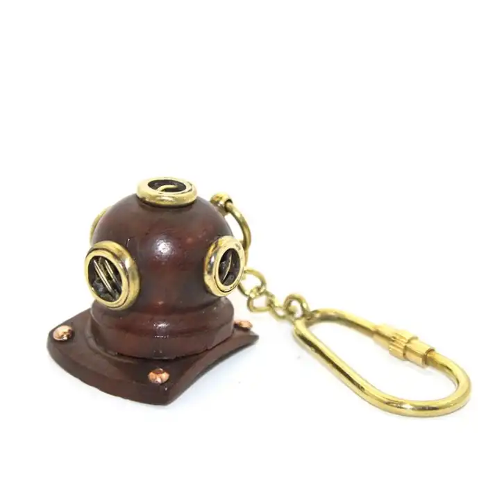 Pirinç Dalgıç Başlığı Anahtarlık 2140c