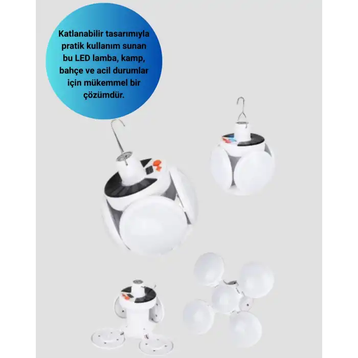 Pratik Katlanabilir Solar LED Aydınlatma Lambası