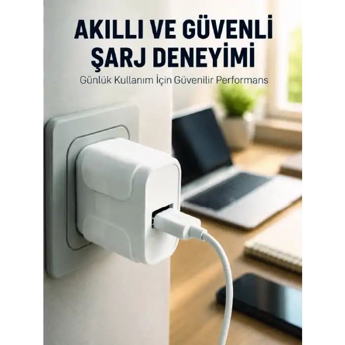 Pratik ve Kompakt Tasarımlı 12W USB Telefon Şarj Adaptörü