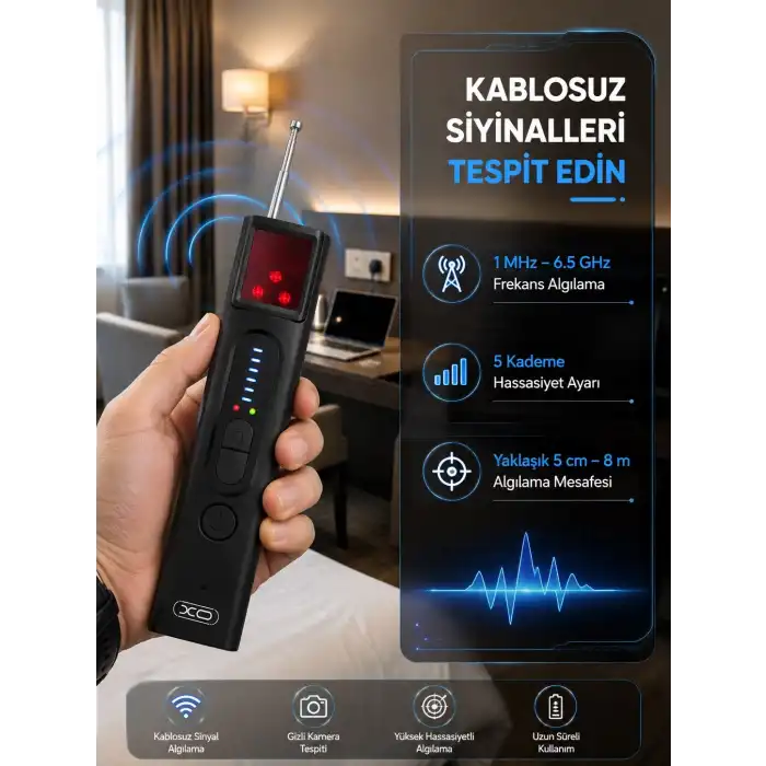Profesyonel Gizli Kamera ve Kablosuz Sinyal Dedektörü