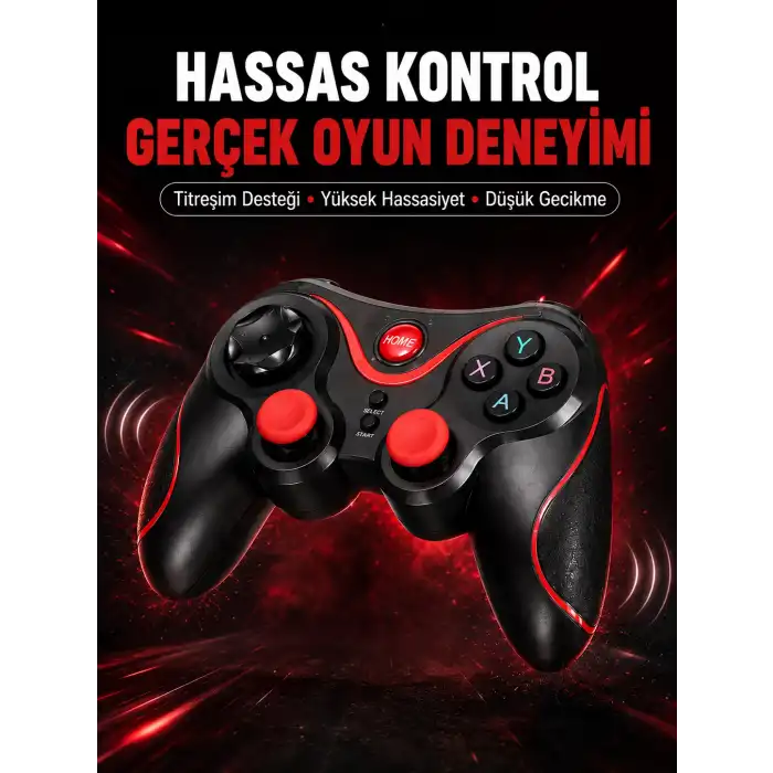 Profesyonel Oyuncu Kablosuz Gamepad Çoklu Cihaz Desteği