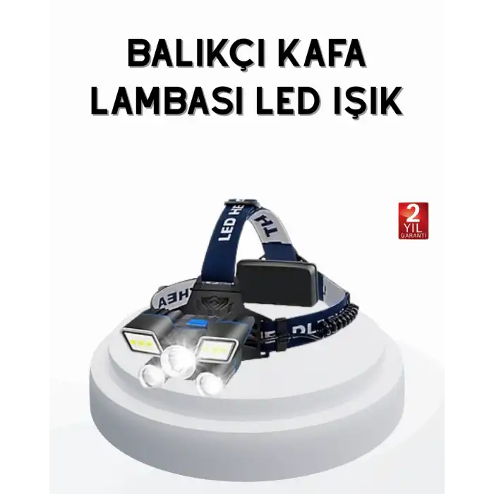 Profesyonel Şarjlı LED Far – IPX5 Suya Dayanıklı, 4 Işık Modu, Hareket Sensörlü