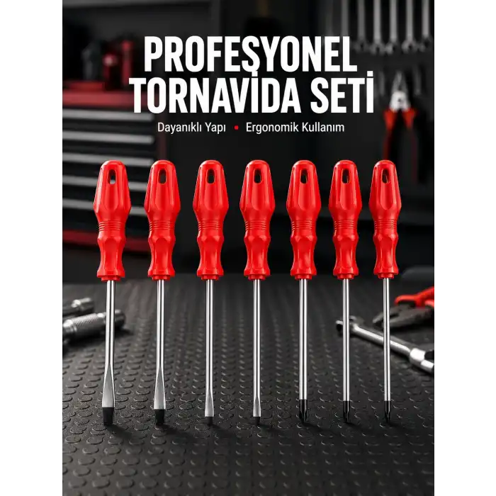 Profesyonel ve Günlük Kullanıma Uygun 7li Tornavida Seti
