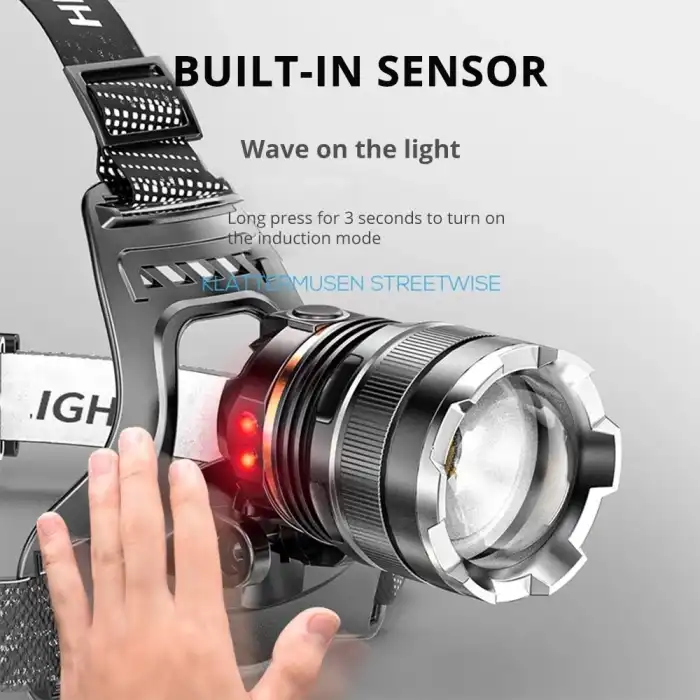 Ps-8002 Sensörlü Zoomlu Profesyonel Şarjlı Kafa Lambası