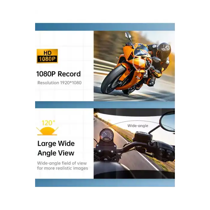 Q29 Motosiklet Kask Bluetooth Kulaklık Eşleşmeli 1080p Kamera Geniş Açı Su Geçirmez Intercom