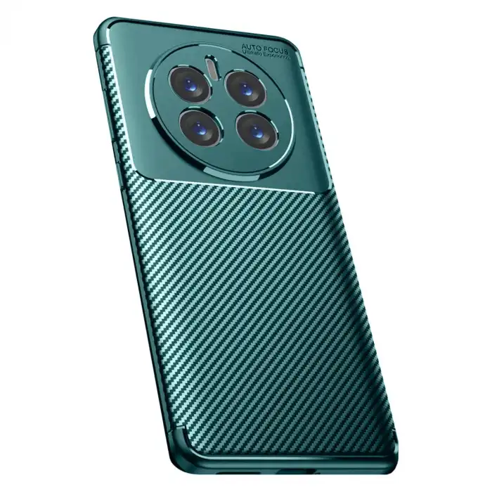 Realme 12 Pro Plus Kılıf Auto Focus Karbon Kapak - Koyu Yeşil