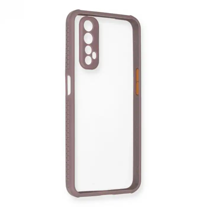 Realme 7 Kılıf Miami Şeffaf Silikon - Açık Mor