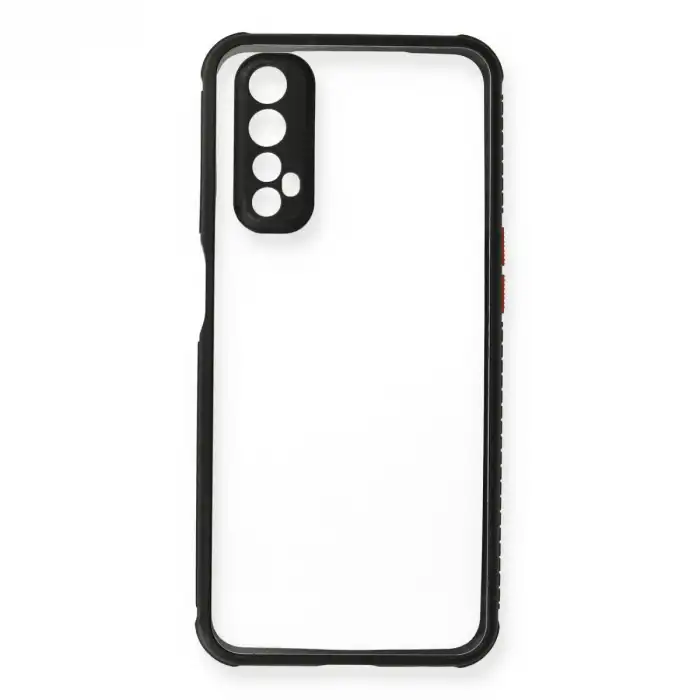 Realme 7 Kılıf Miami Şeffaf Silikon - Siyah