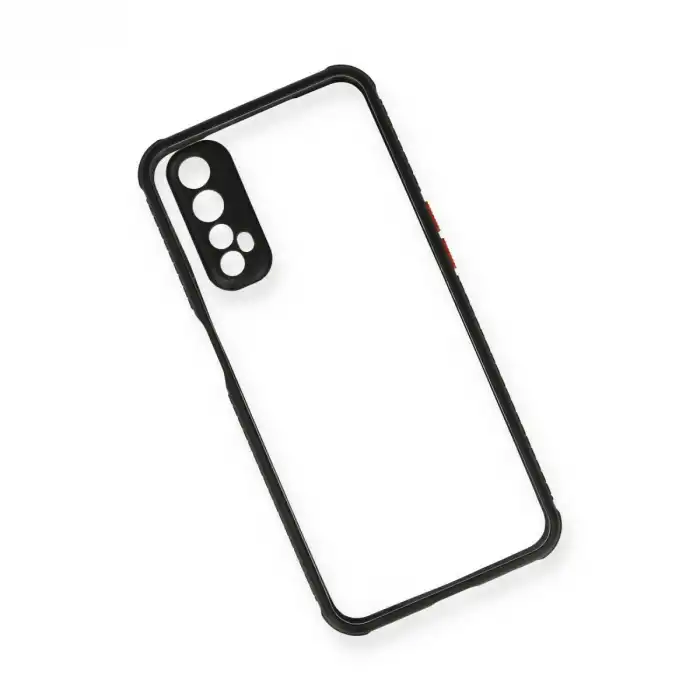 Realme 7 Kılıf Miami Şeffaf Silikon - Siyah