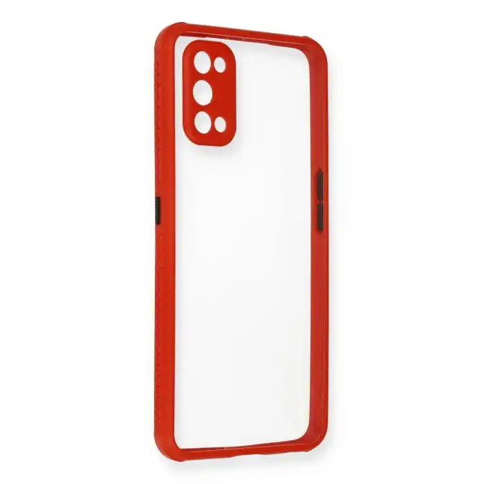 Realme 7 Pro Kılıf Miami Şeffaf Silikon - Kırmızı