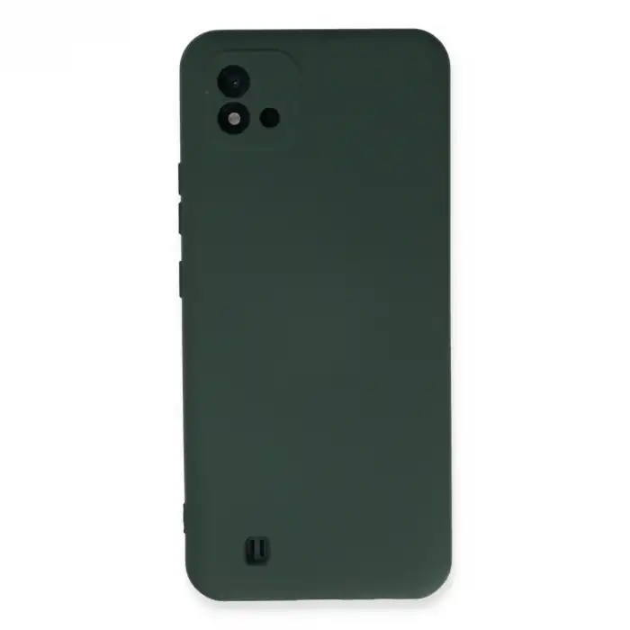Realme C11 2021 Kılıf Nano İçi Kadife Silikon - Koyu Yeşil