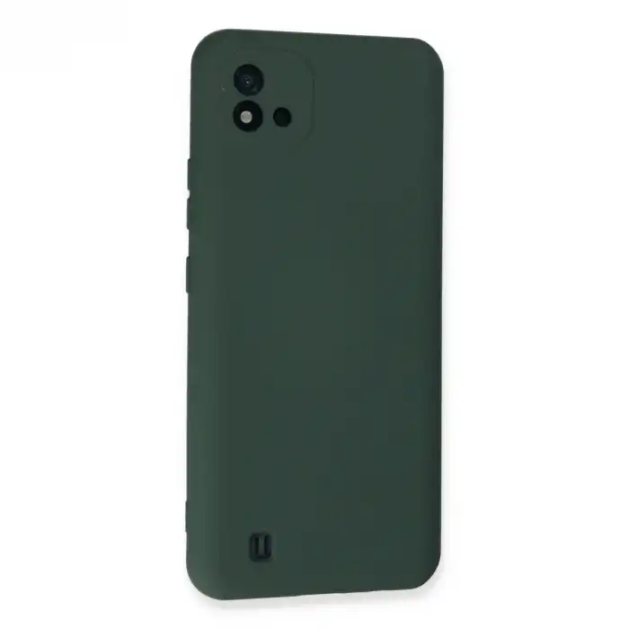 Realme C11 2021 Kılıf Nano İçi Kadife Silikon - Koyu Yeşil