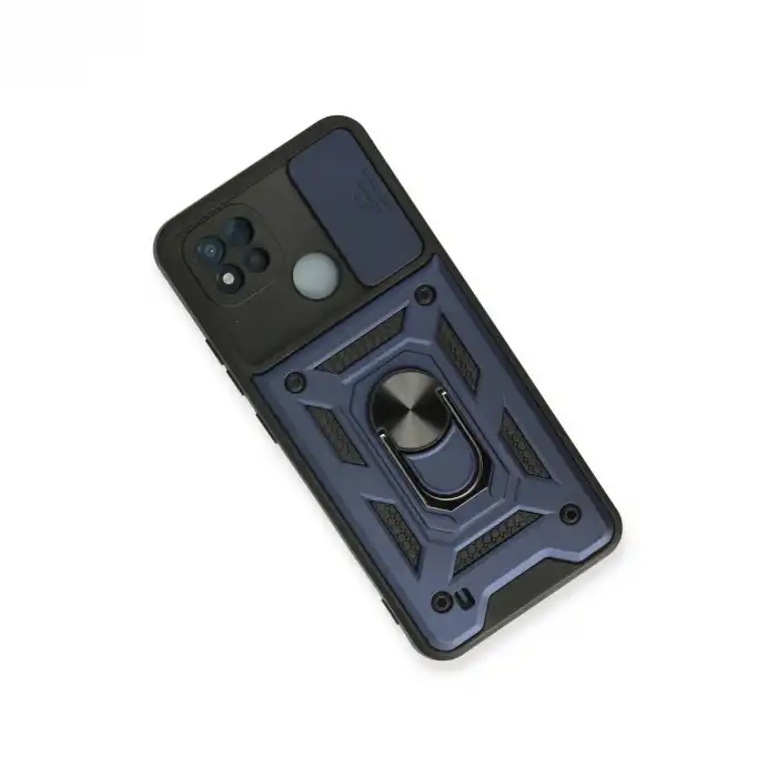 Realme C11 2021 Kılıf Pars Lens Yüzüklü Silikon - Lacivert