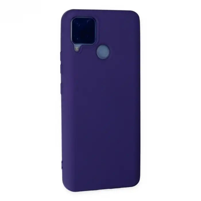 Realme C15 Kılıf Nano İçi Kadife Silikon - Mor
