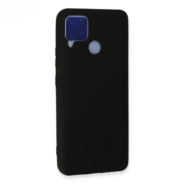 Realme C15 Kılıf Nano İçi Kadife Silikon - Siyah