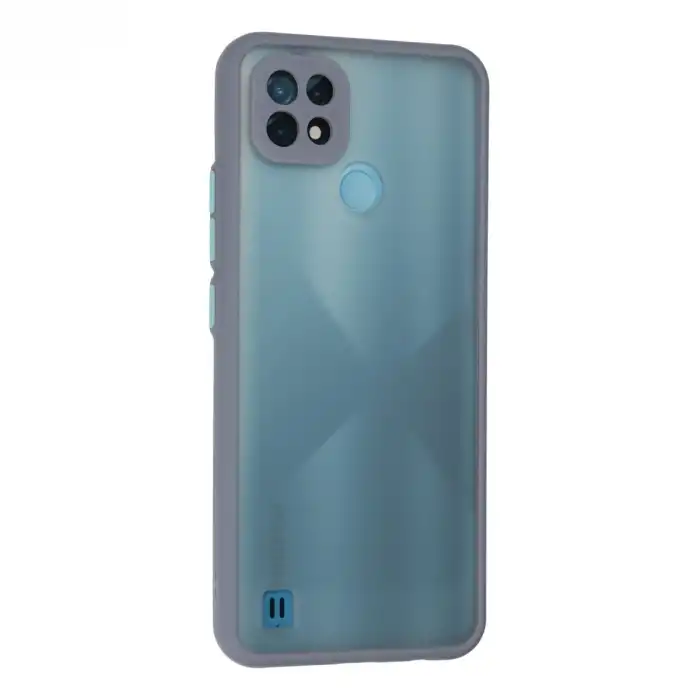 Realme C21 Kılıf Montreal Silikon Kapak - Gri