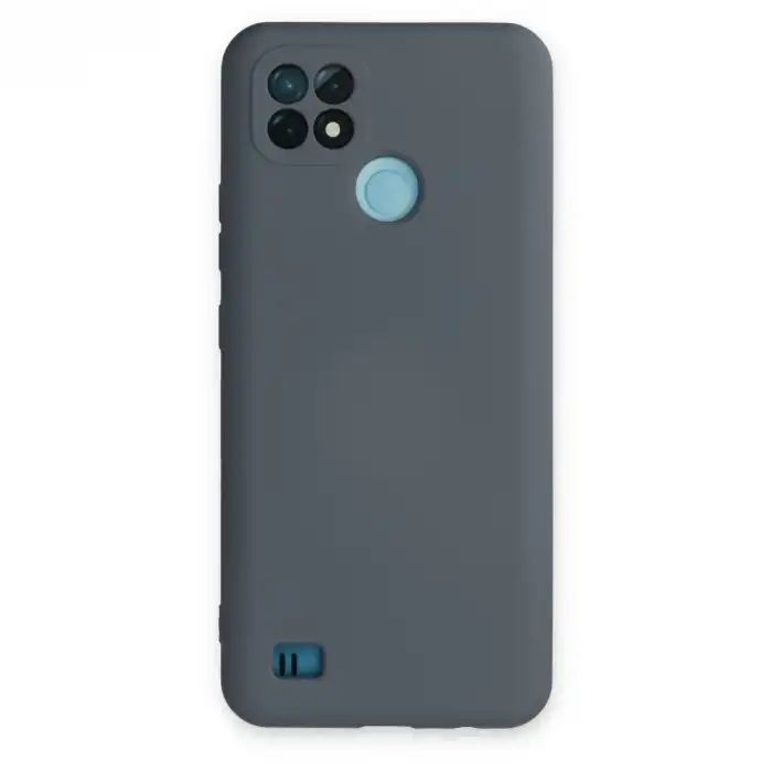 Realme C21 Kılıf Nano İçi Kadife Silikon - Gri
