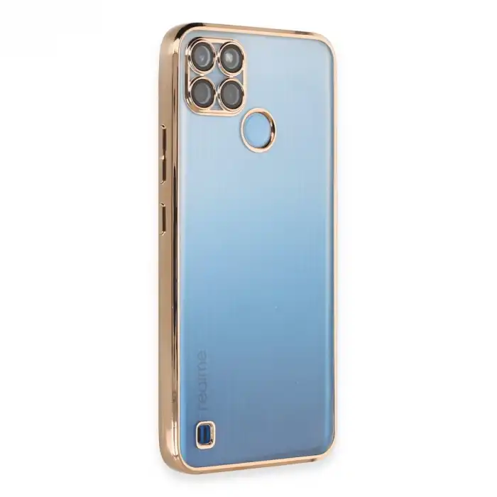 Realme C25y Kılıf Razer Lensli Silikon - Gold