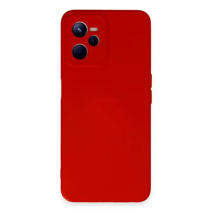 Realme C35 Kılıf Nano İçi Kadife Silikon - Kırmızı