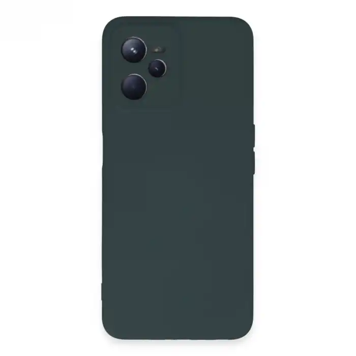 Realme C35 Kılıf Nano İçi Kadife Silikon - Koyu Yeşil