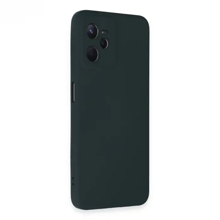 Realme C35 Kılıf Nano İçi Kadife Silikon - Koyu Yeşil