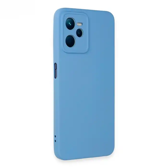 Realme C35 Kılıf Nano İçi Kadife Silikon - Mavi