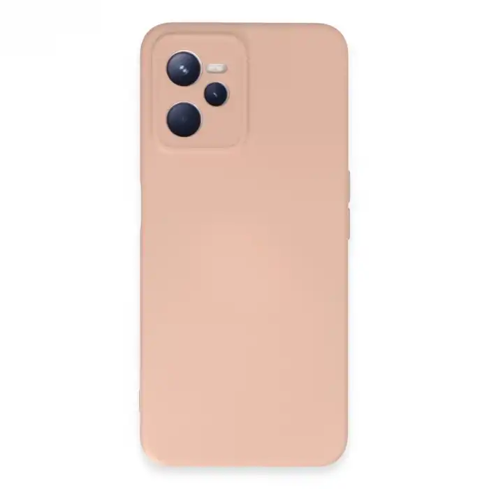 Realme C35 Kılıf Nano İçi Kadife Silikon - Pudra
