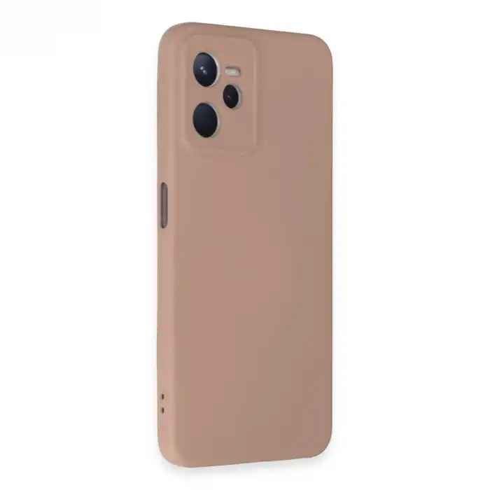 Realme C35 Kılıf Nano İçi Kadife Silikon - Pudra