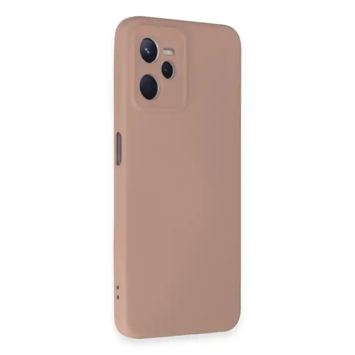 Realme C35 Kılıf Nano İçi Kadife Silikon - Pudra